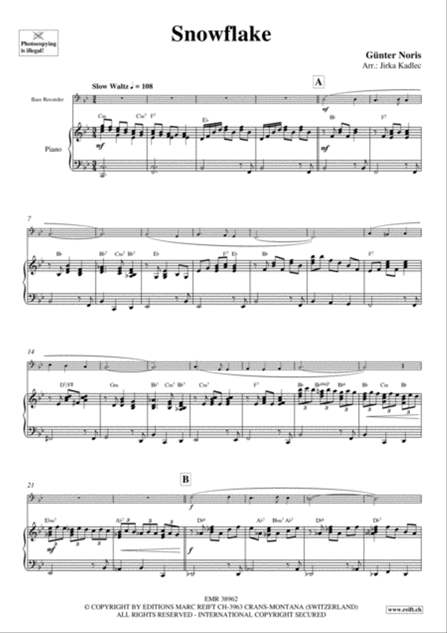 Snowflake Bass Recorder scores gallery preview page 3