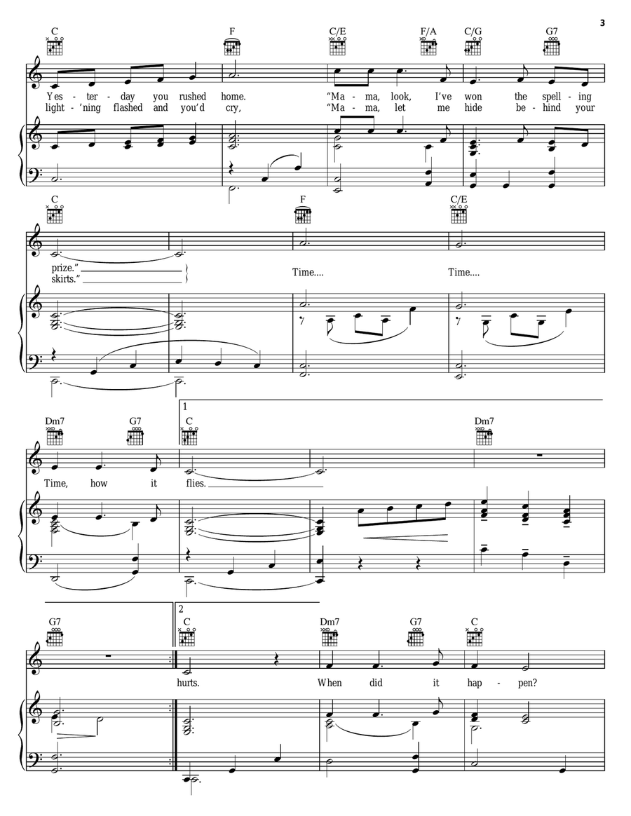 Time Time Piano, Vocal, Guitar scores gallery preview page 3