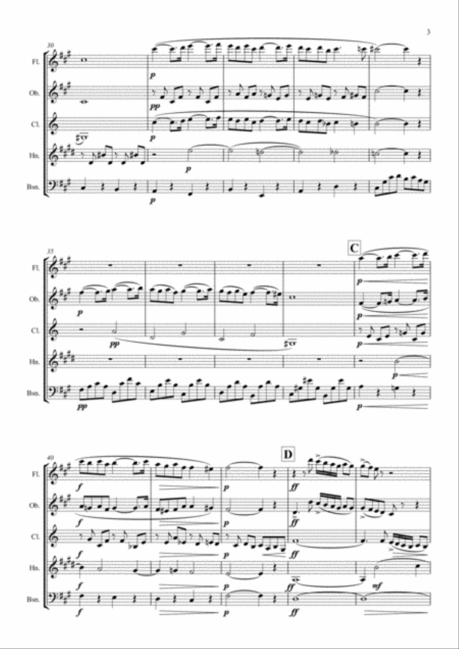 Faure: Pavane Op.50 (original key) - wind quintet Faure: Pavane Op.50 (original key) - wind quintet Woodwind Quintet scores gallery preview page 3