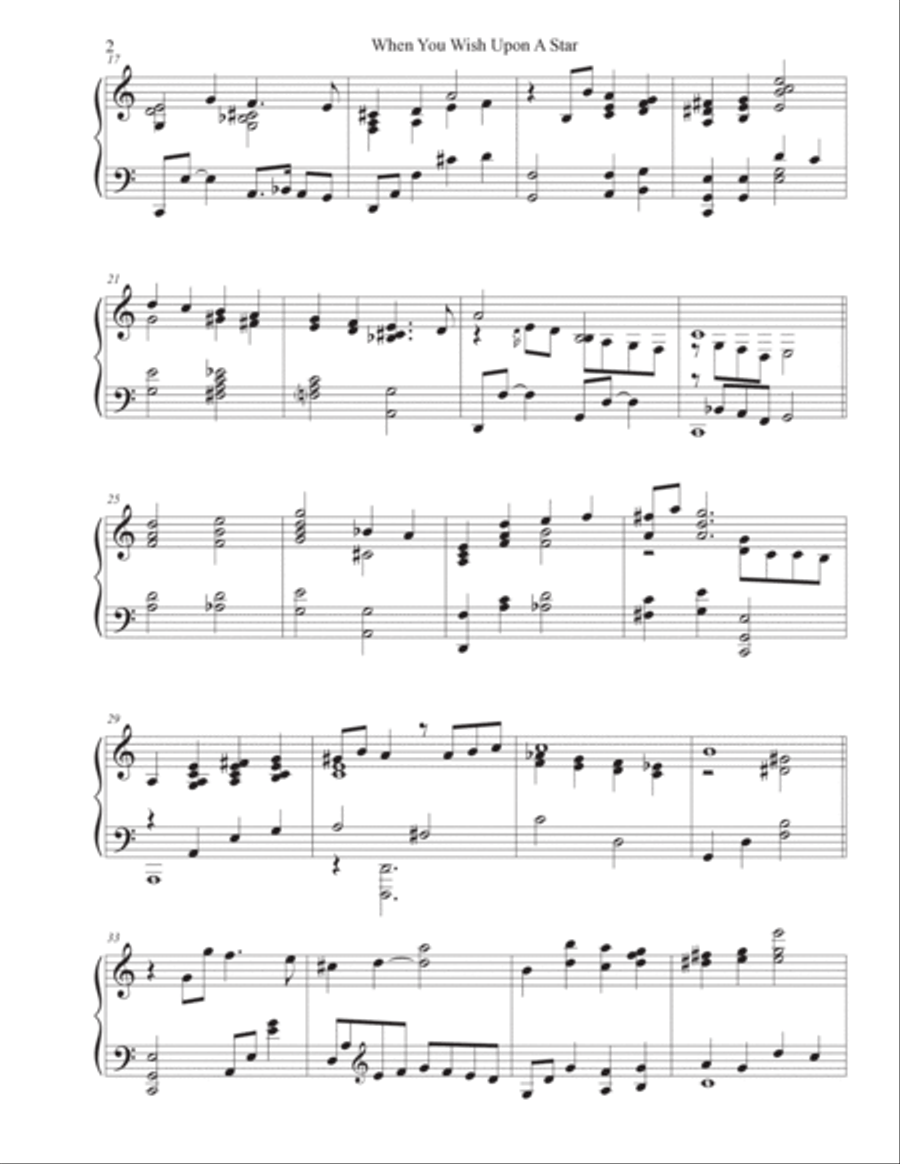 When You Wish Upon A Star Piano Solo scores gallery preview page 2