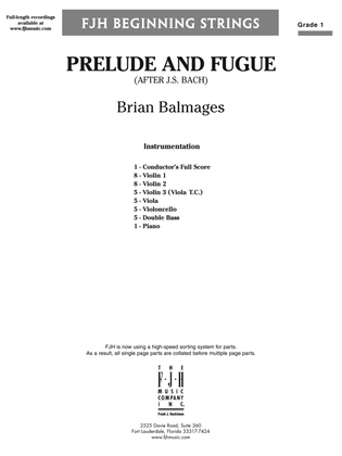 Book cover for Prelude and Fugue: Score
