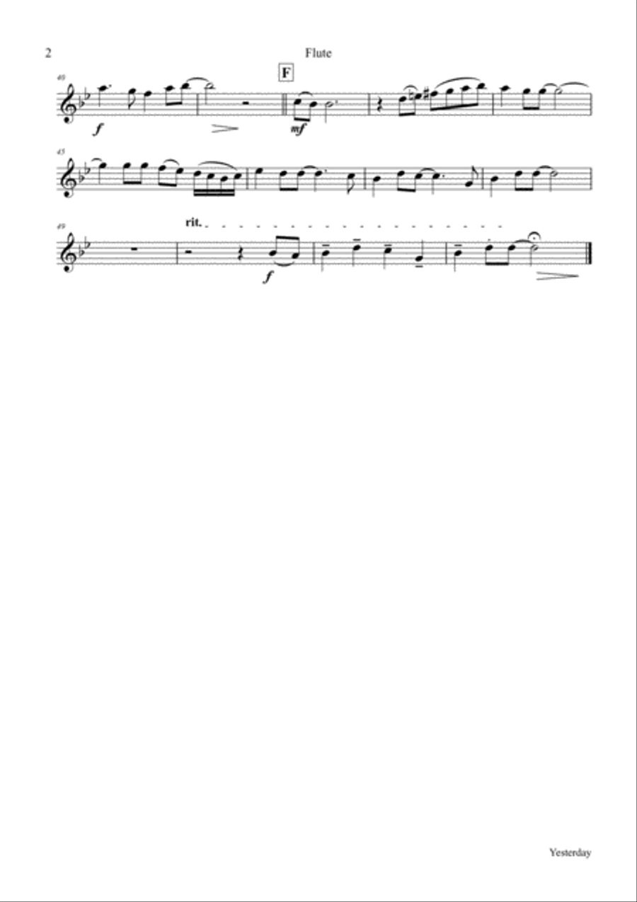 Yesterday Woodwind Quintet scores gallery preview page 5