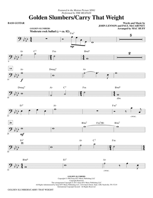 Book cover for Golden Slumbers/Carry That Weight (from Sing) (arr. Mac Huff) - Bass
