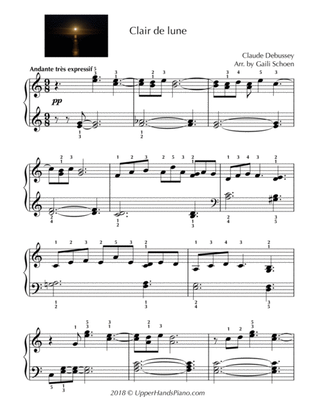 Book cover for Clair de lune (easier to play intermediate arrangement)
