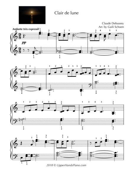 Clair de lune (easier to play intermediate arrangement) image number null