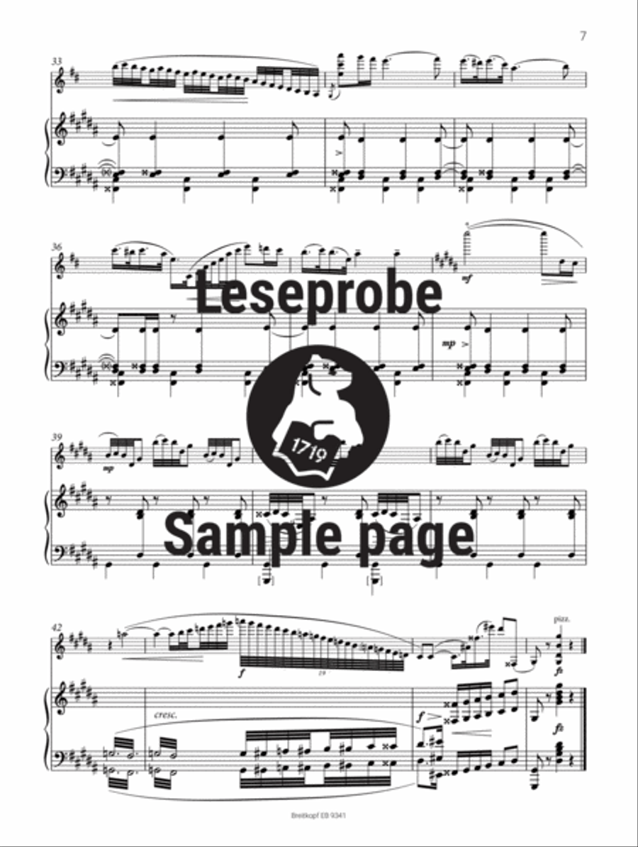 3 Pieces for Violin and Piano Op. 116 Violin Solo scores gallery preview page 5