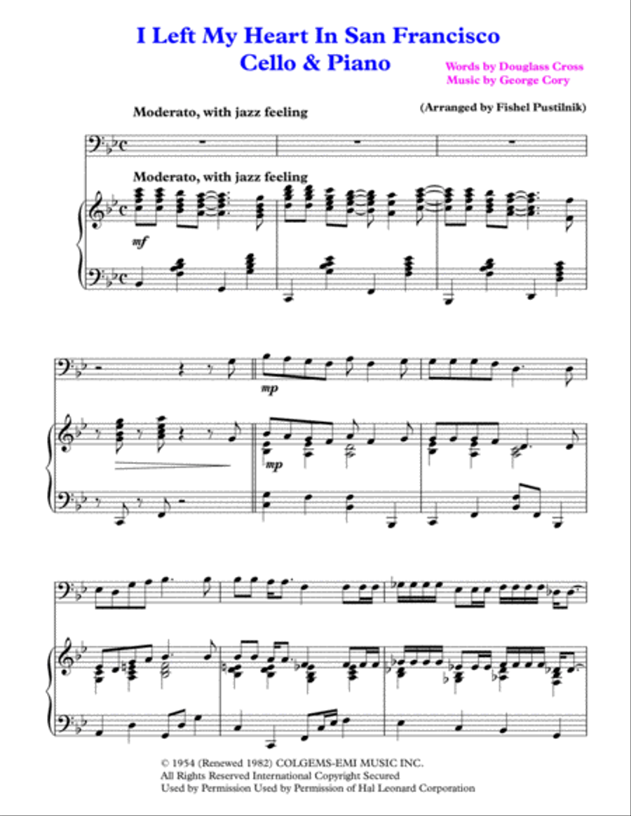 I Left My Heart In San Francisco Piano scores gallery preview page 2