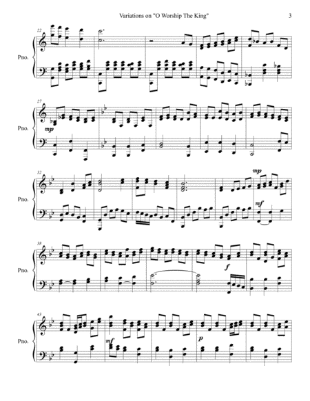 Variations on "O Worship the King" Piano solo