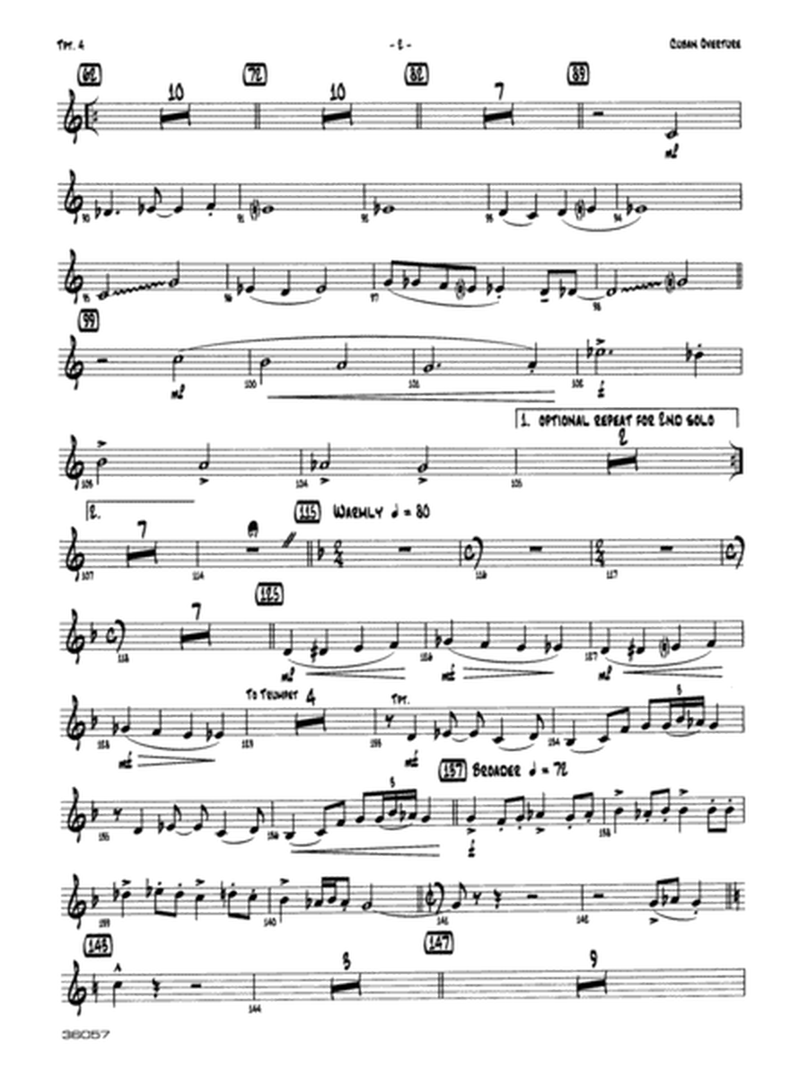 Cuban Overture: 4th B-flat Trumpet