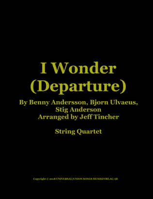 I Wonder (departure)