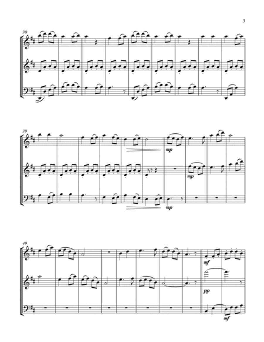 JASMINE FLOWER - Traditional Chinese Folk Song, Woodwind Trio, Intermediate Level for flute, clarine Woodwind Trio scores gallery preview page 5