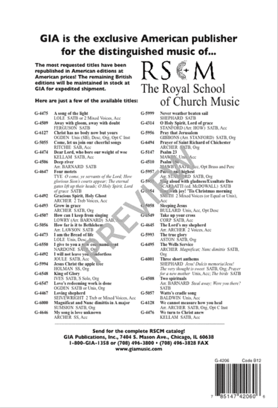 Moses Sing unto Christ the King 4-Part scores gallery preview page 13
