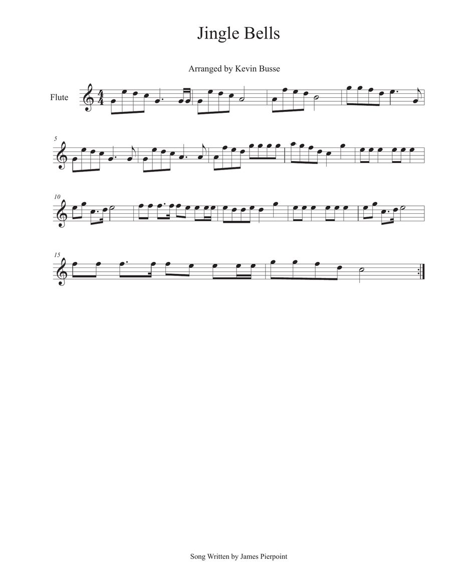 Jingle Bells - Flute Flute Solo scores gallery preview page 1