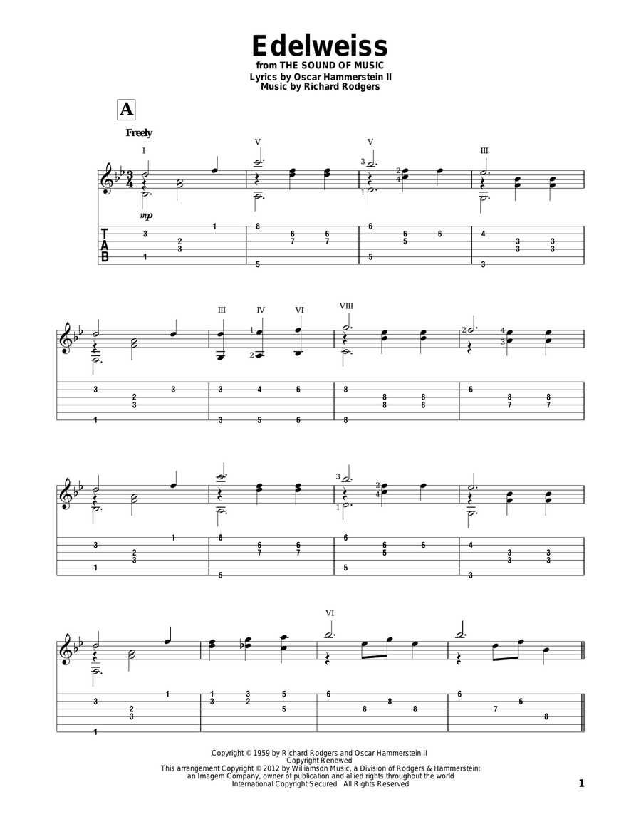 Edelweiss Electric Guitar scores gallery preview page 1