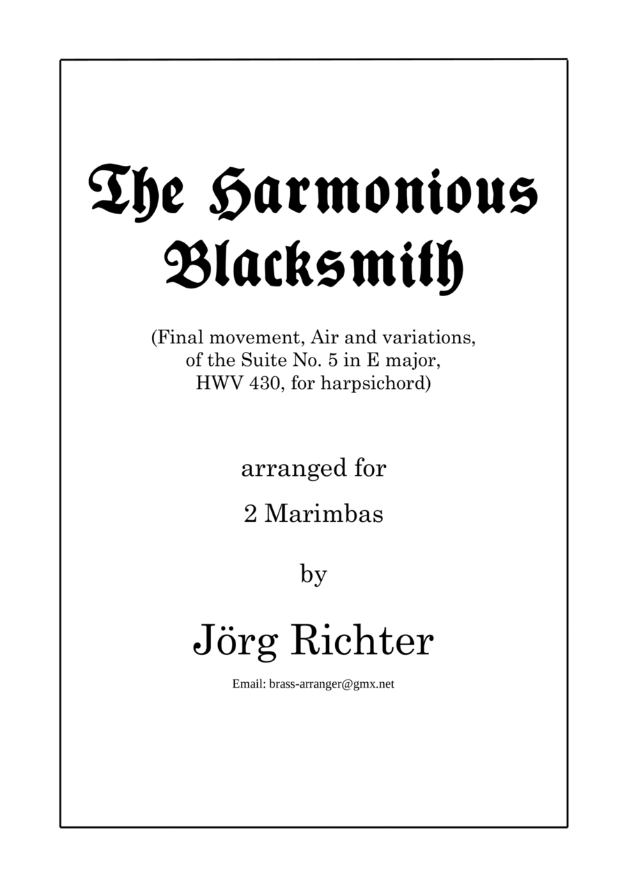 The Harmonious Blacksmith for 2 Marimbas Percussion Ensemble scores gallery preview page 1