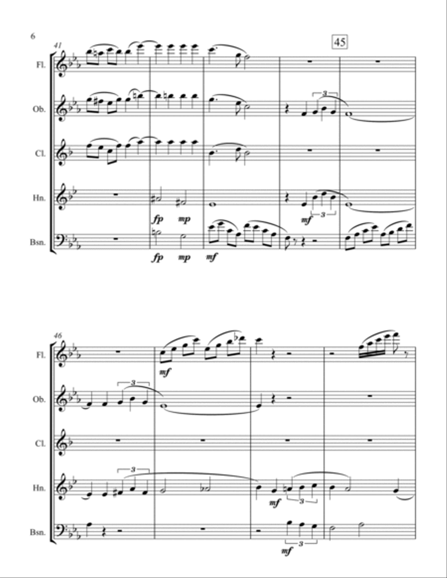 Some Enchanted Evening Woodwind Quintet scores gallery preview page 6