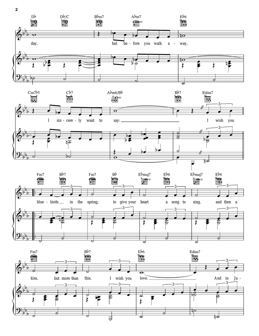 I Wish You Love I Wish You Love Piano, Vocal, Guitar scores gallery preview page 2