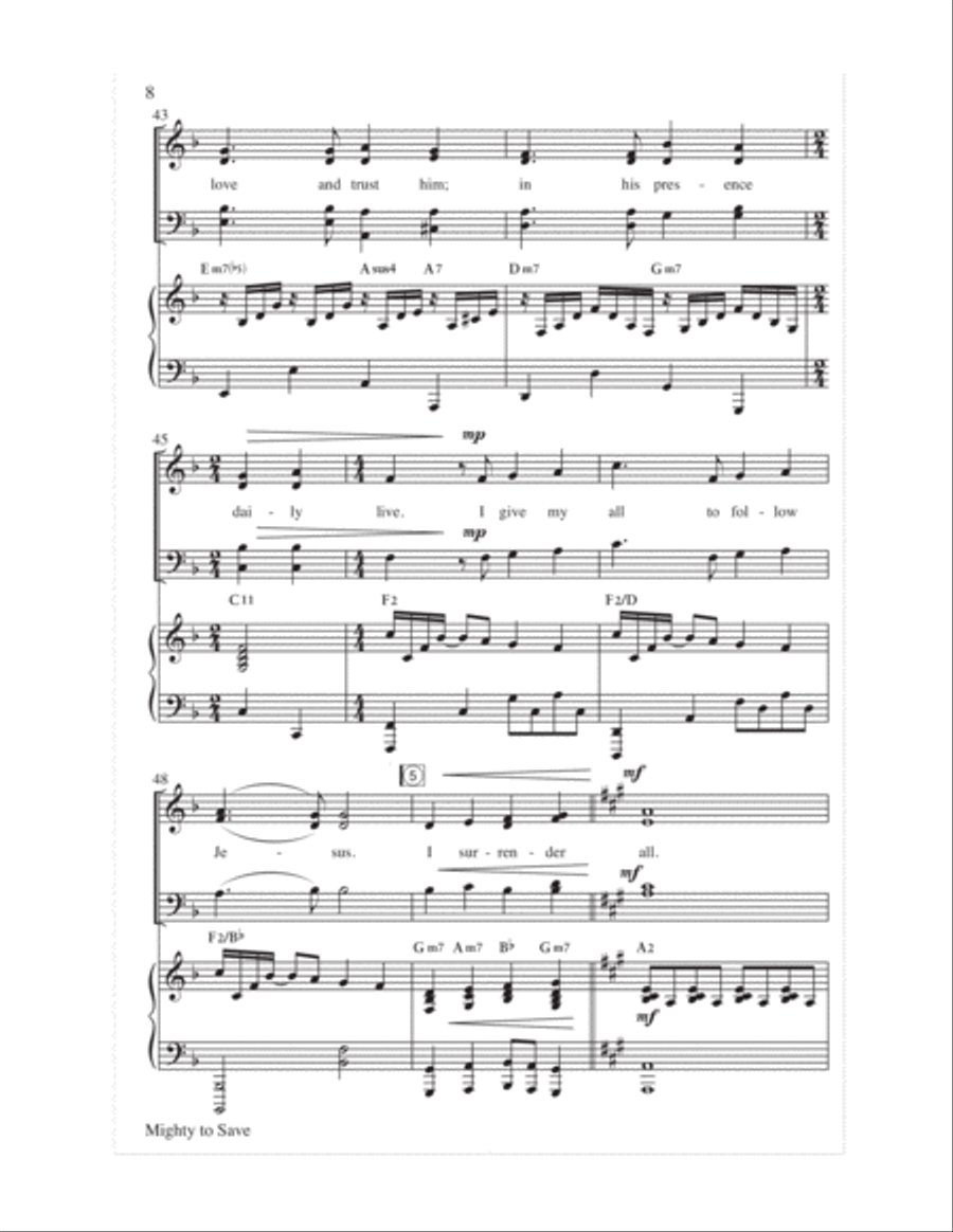 Mighty to Save 4-Part scores gallery preview page 8