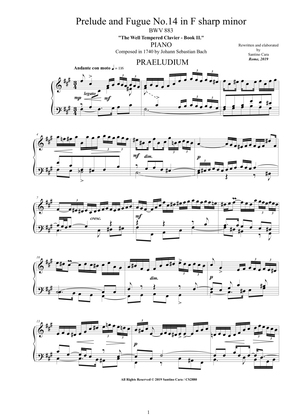 Bach - Prelude and Fugue No.14 in F sharp minor BWV 883 for Piano