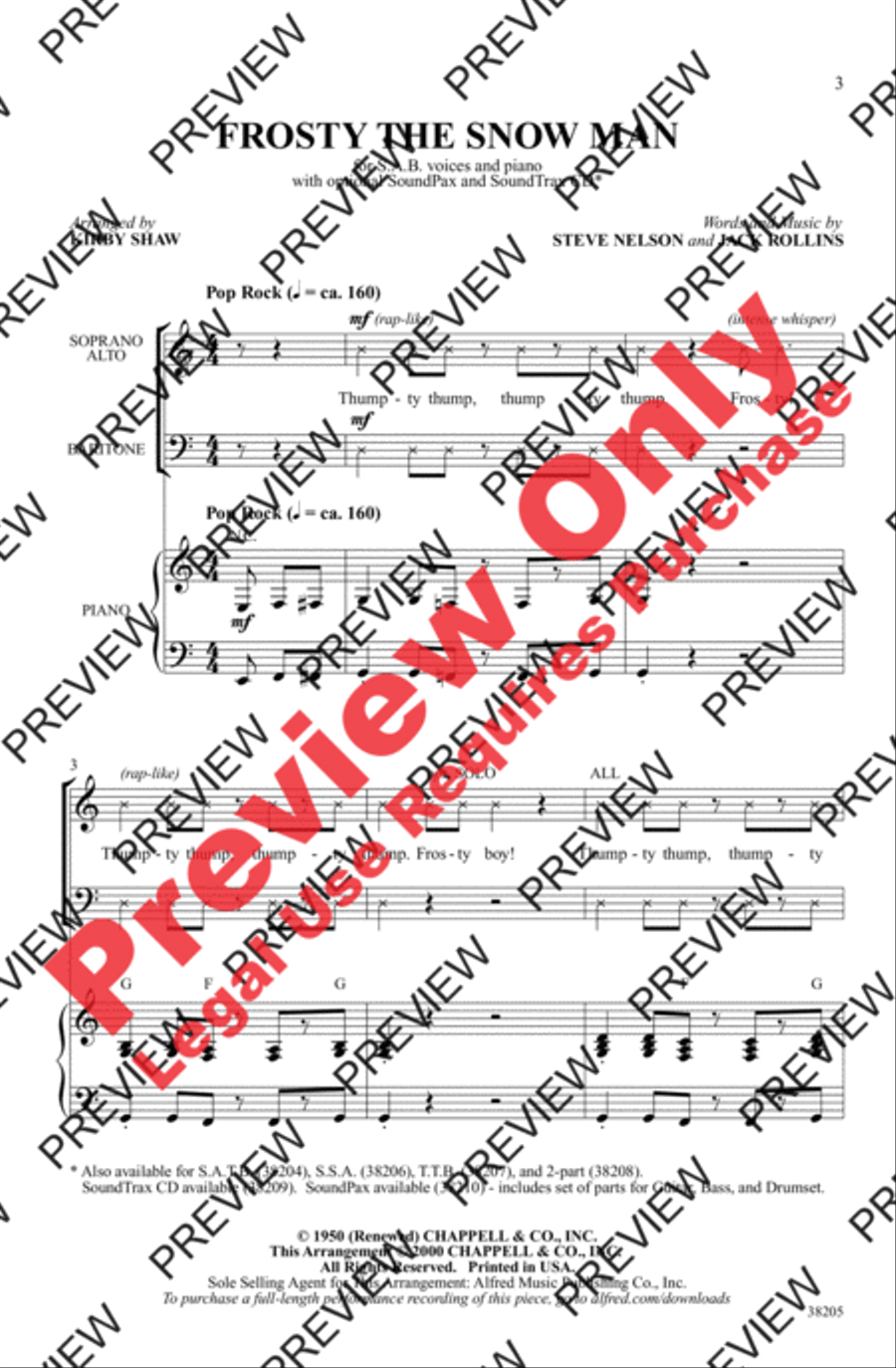 Frosty the Snowman 3-Part scores gallery preview page 3