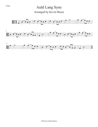 Auld Lang Syne (Easy key of C) Viola