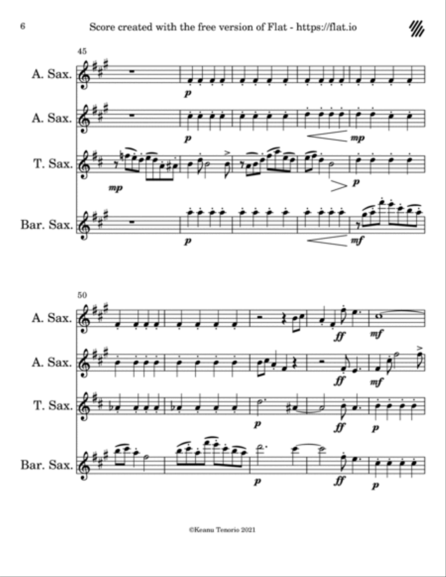 Morning Star Saxophone Quartet scores gallery preview page 6