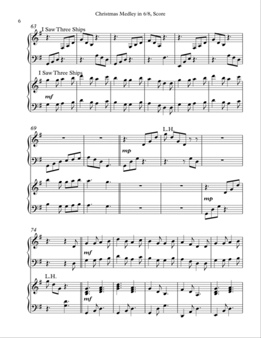 Christmas Medley in 6/8, Harp Duet Celtic Harp scores gallery preview page 6