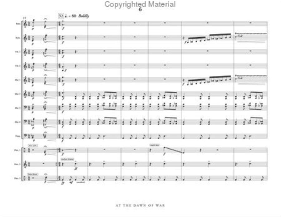 At the Dawn of War Percussion Ensemble scores gallery preview page 7