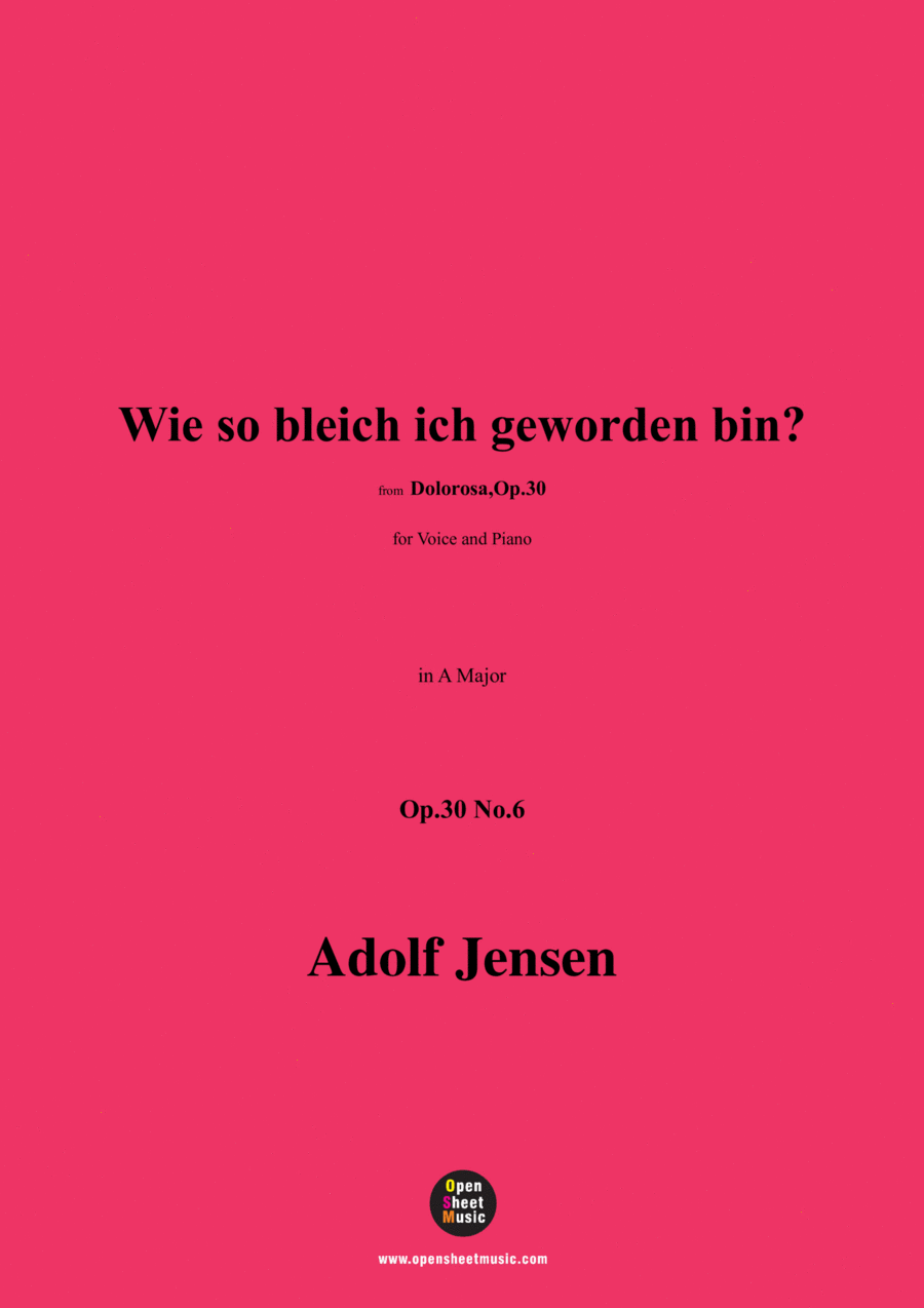 A. Jensen-Wie so bleich ich geworden bin?,Op.30 No.6,in A Major Voice scores gallery preview page 1