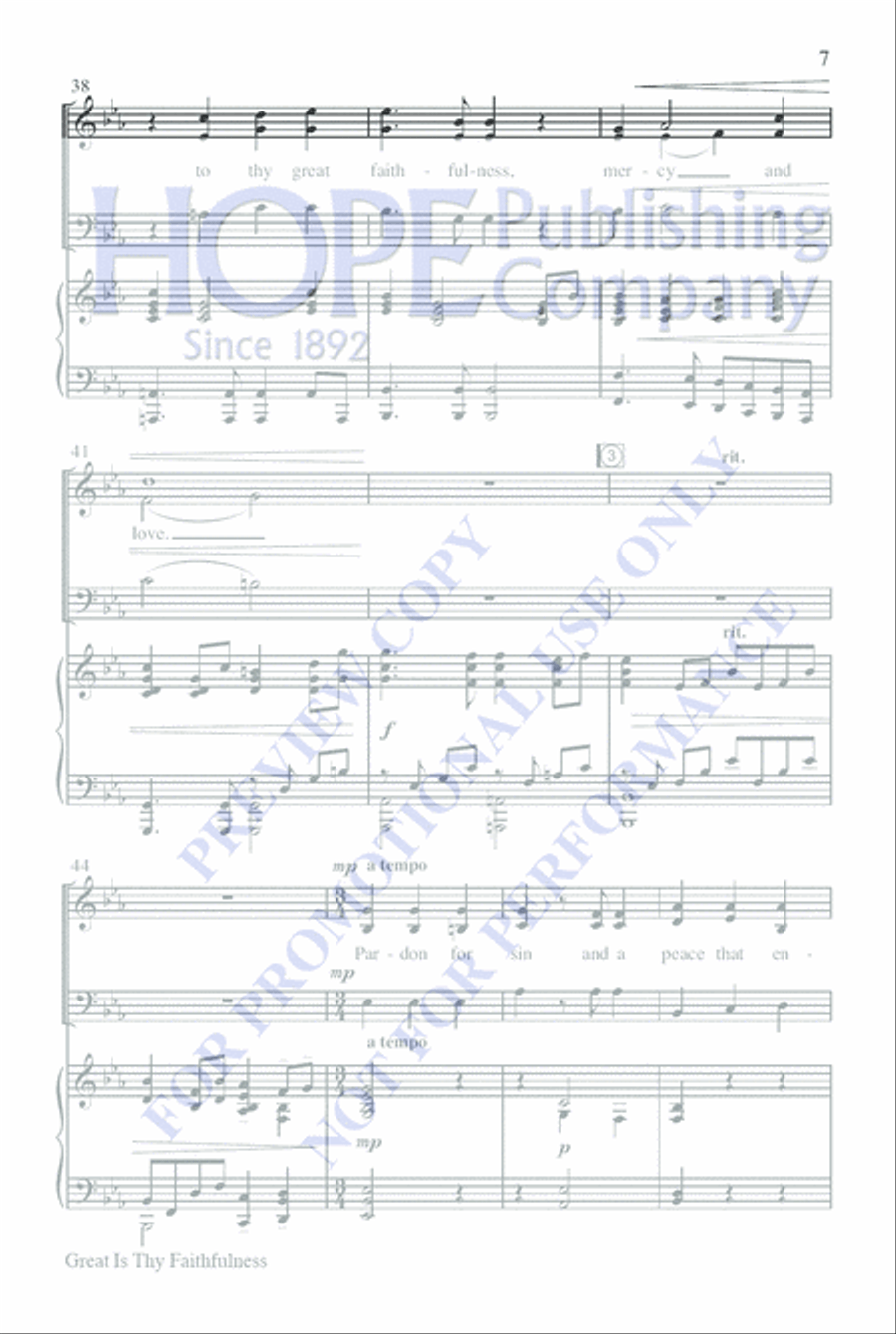 Great Is Thy Faithfulness Choir scores gallery preview page 7