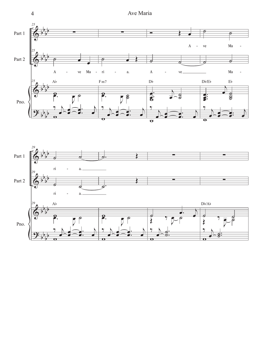 Ave Maria (Mother of Divine Mercy) (2-part choir) 2-Part scores gallery preview page 4