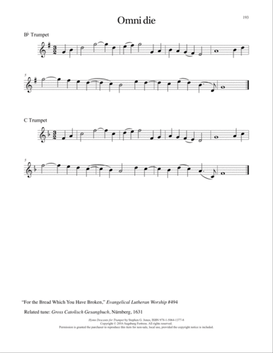 Hymn Descants for Trumpet C Trumpet scores gallery preview page 194