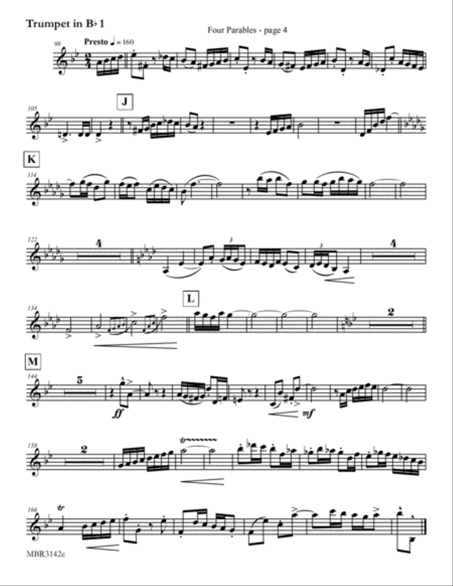Four Parables for Six Trumpets by Eddie Lewis Brass Ensemble scores gallery preview page 6