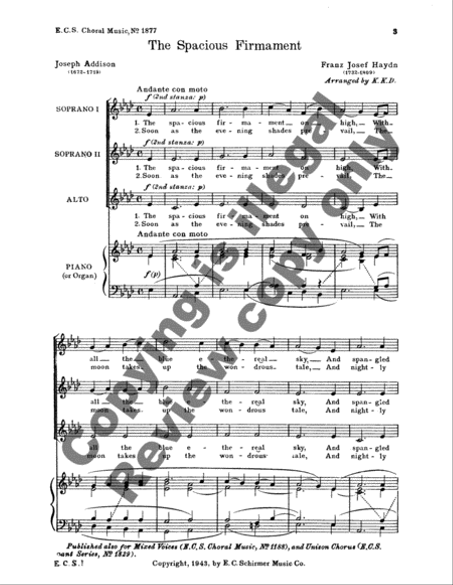 The Creation: The Spacious Firmament (Psalms 19:1-6) SSA scores gallery preview page 3