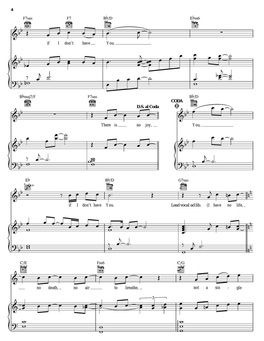 Nothing Without You Piano, Vocal, Guitar scores gallery preview page 4