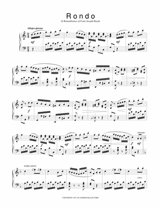 Rondo in C from Sonatinas and Other Pieces from the Viennese Sketchbook for piano solo