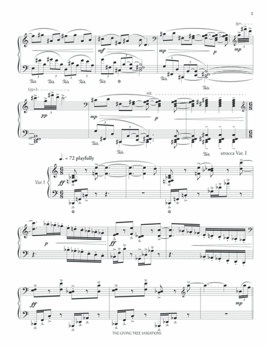 THE GIVING TREE VARIATIONS for Solo Piano image number null