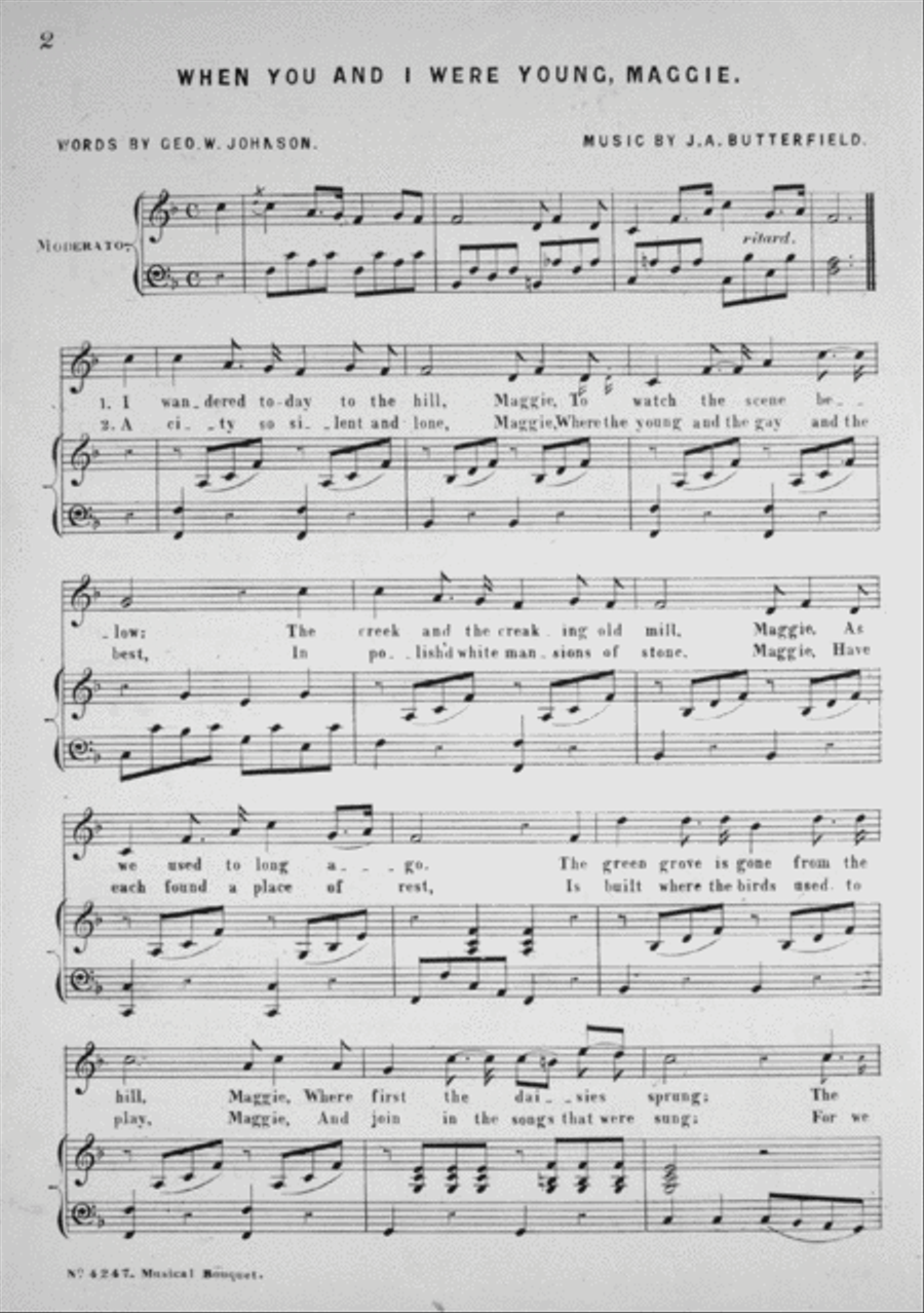 When You and I Were Young, Maggie. Song and Chorus 4-Part scores gallery preview page 2