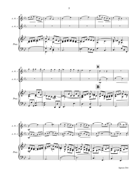 Agnus Dei for Alto Flute Duet and Piano image number null