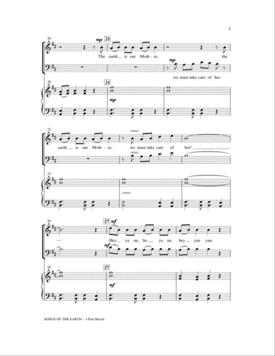 The Earth Is Our Mother 3-Part scores gallery preview page 3