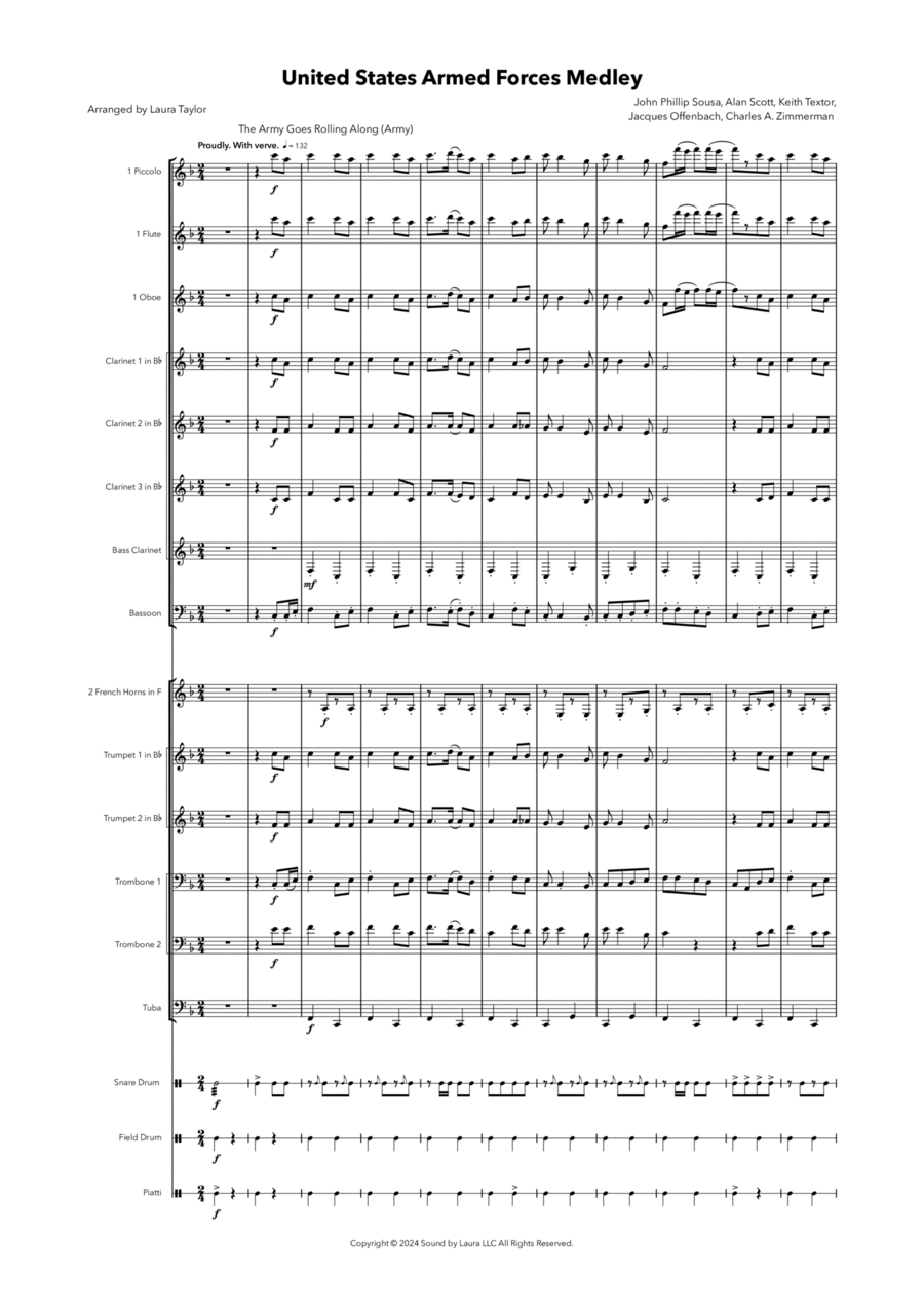 United States Armed Forces Medley Concert Band scores gallery preview page 1