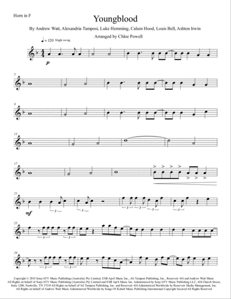 Youngblood Youngblood Brass Ensemble scores gallery preview page 1