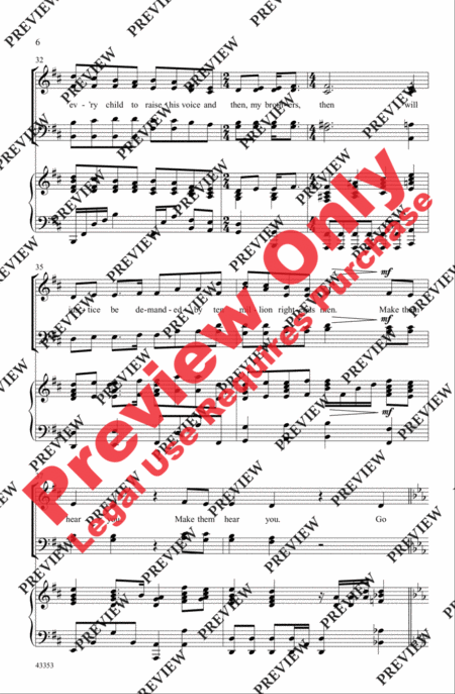 Make Them Hear You 4-Part scores gallery preview page 6