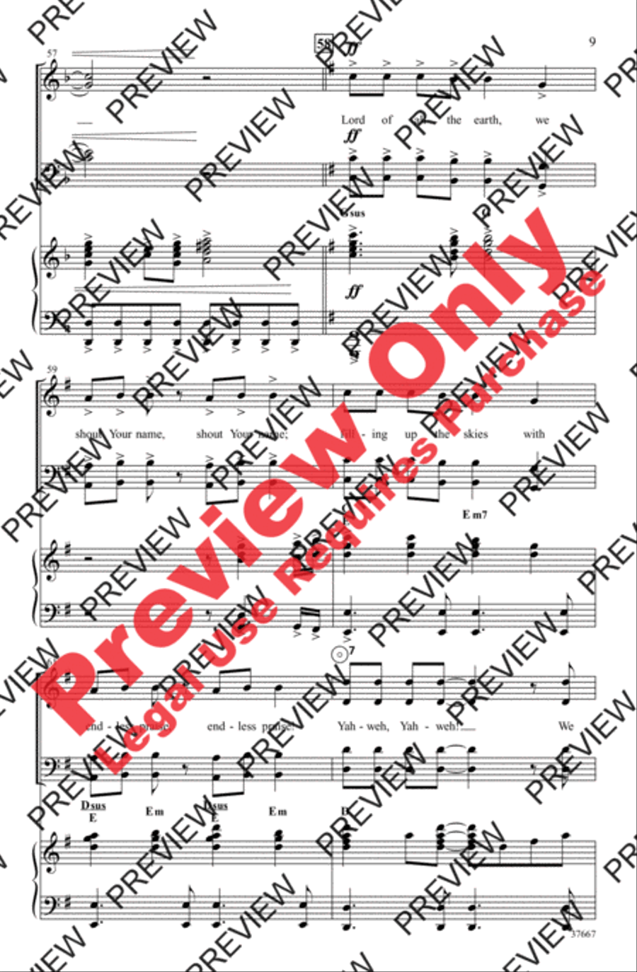 At Your Name (Yahweh, Yahweh) 4-Part scores gallery preview page 9