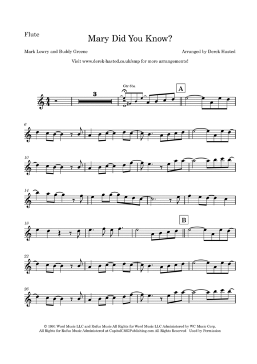 Mary, Did You Know? Flute scores gallery preview page 4