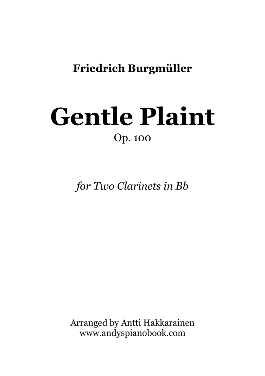 Gentle Plaint Op. 100 - Clarinet Duet