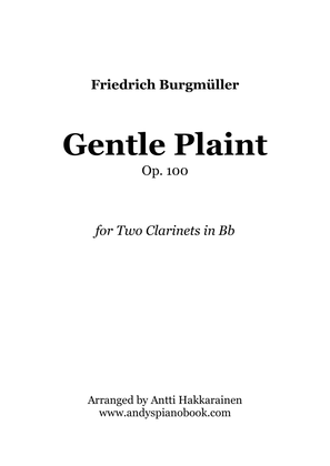 Book cover for Gentle Plaint Op. 100 - Clarinet Duet