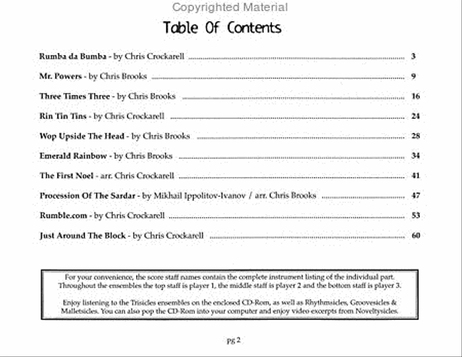 Trisicles - 10 Easy Trios Percussion Ensemble scores gallery preview page 3