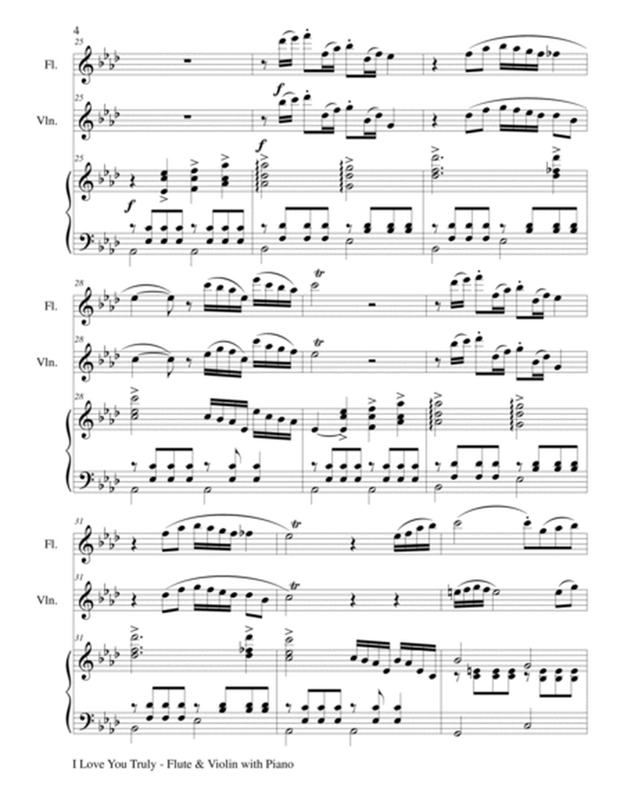I LOVE YOU TRULY (Trio – Flute, Violin, and Piano with Score and Parts) image number null