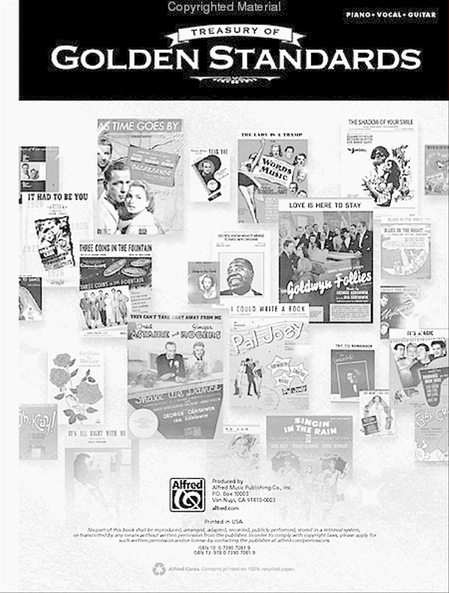 Treasury of Golden Standards Piano, Vocal, Guitar scores gallery preview page 2
